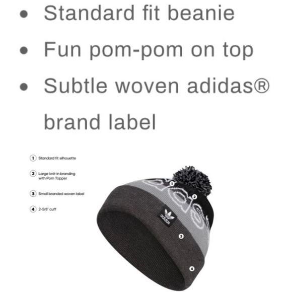 🆕✔️✔️ADIDAS RETRO POMPOM BEANIE ✔️✔️🆕 - Picture 7 of 9